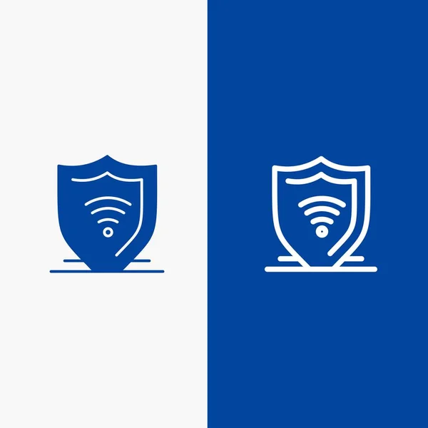 Internet, Internet Security, Protect, Shield Line e Glyph Soli —  Vetores de Stock