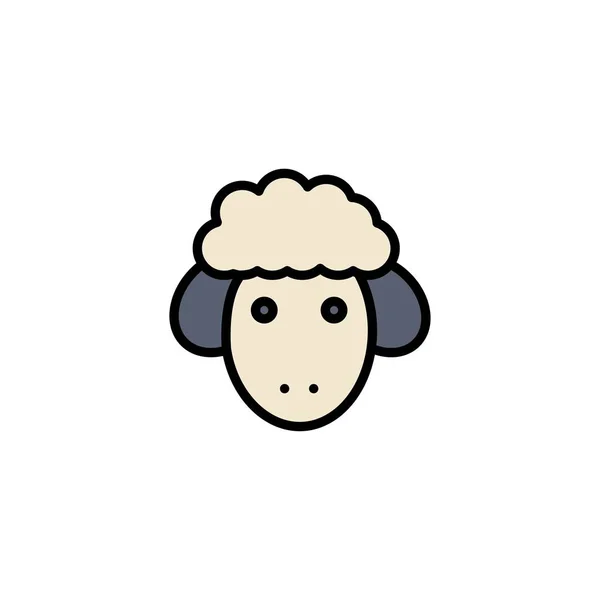 Easter, Lamb, Sheep, Spring Business Logo Template. Warna Rata - Stok Vektor