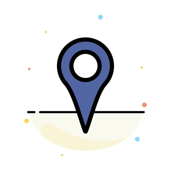 Situation géographique, emplacement, carte, épinglette Résumé Icône de couleur plate Templa — Image vectorielle