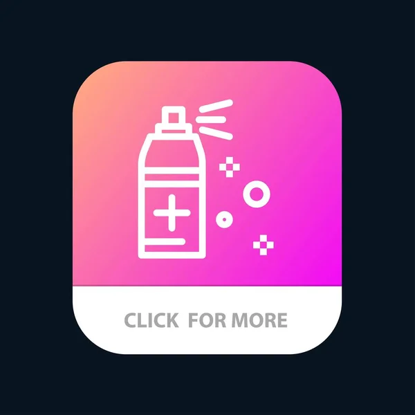 Flasche, Reinigung, Spray mobile App-Taste. Android- und ios-Linie — Stockvektor