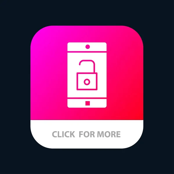 Application, Mobile, Application mobile, Déverrouiller le bouton d'application mobile — Image vectorielle