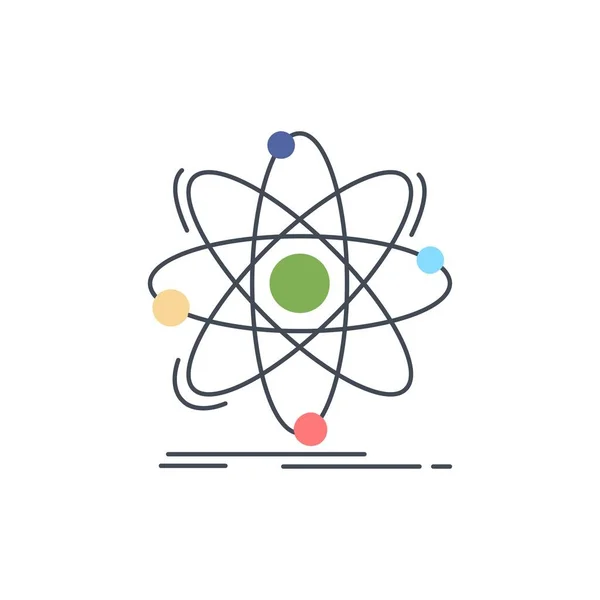 Átomo, ciência, química, Física, nuclear Flat Color Icon Vecto —  Vetores de Stock