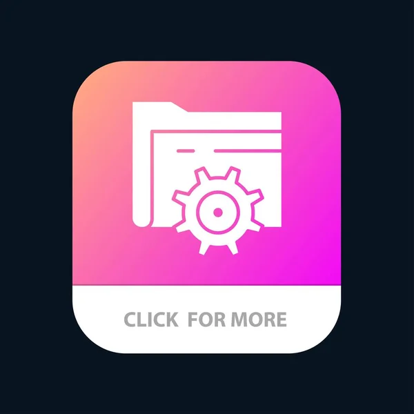Folder, ustawienie, bieg, informatyka ikona aplikacji mobilnej — Wektor stockowy