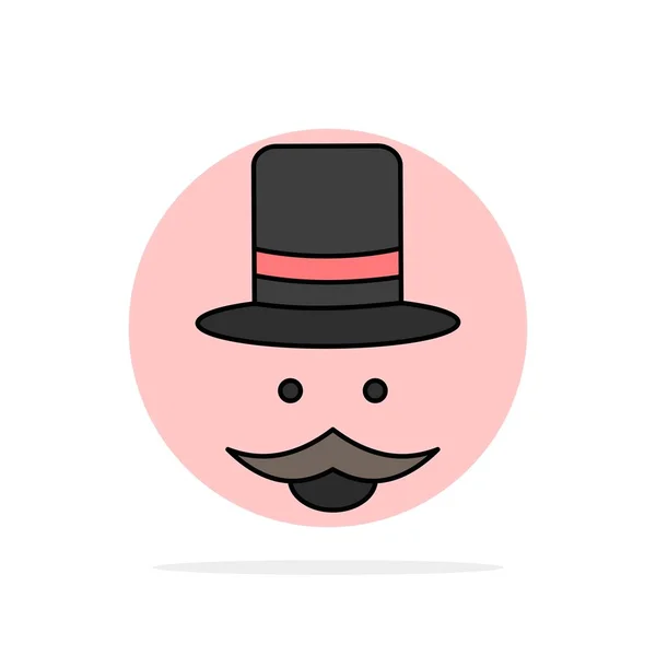 Moustache, Hipster, movember, chapeau, homme Flat Color Icon Vector — Image vectorielle