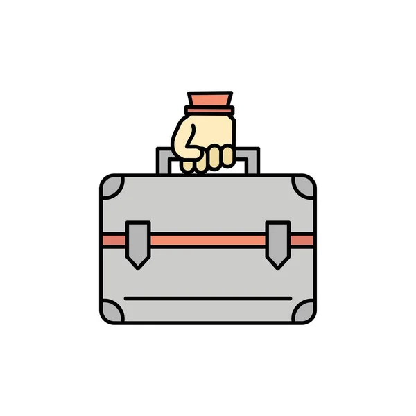 Money, Briefcase, Case, Bag  Flat Color Icon. Vector icon banner — Stock Vector