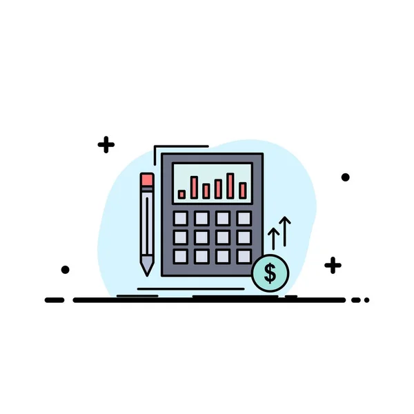 Calculation, data, financial, investment, market Flat Color Icon — Stock Vector