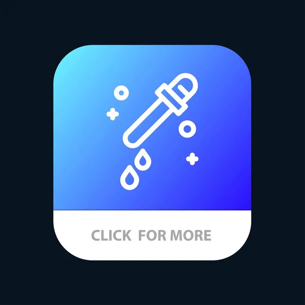 Compte-gouttes, pipette, bouton Science Mobile App. Android et IOS Lin — Image vectorielle