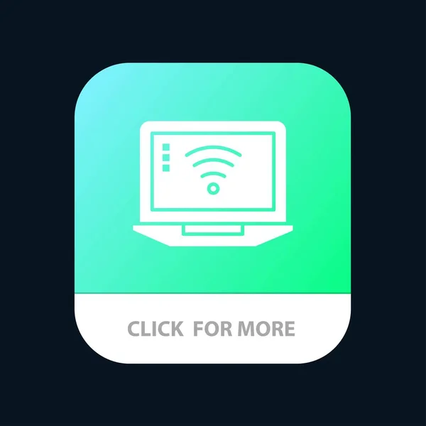 Ordinateur portable, Ordinateur, Signal, Wifi Mobile App Icon Design — Image vectorielle