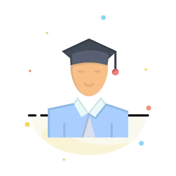 Étudiant, Éducation, Diplômé, Apprentissage Résumé Flat Color Icon — Image vectorielle