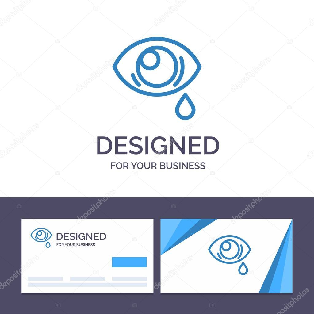 Creative Business Card and Logo template Eye, Droop, Eye, Sad Ve