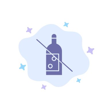 Alkol, Şişe, Yasak, Hayır, Soyut Cl Üzerinde Viski Mavi Simge