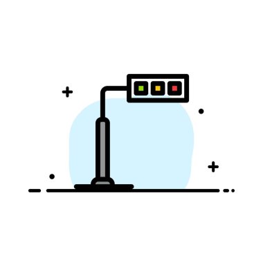 İnşaat, Işık, Kule, Yol İş Düz Hat Dolgulu Simge