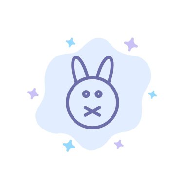 Tavşan, Paskalya, tavşan mavi soyut bulut arka planda simgesi