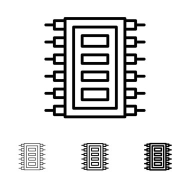 Teknik, Donanım, Chip, Bilgisayar, Connect Kalın ve ince siyah hat
