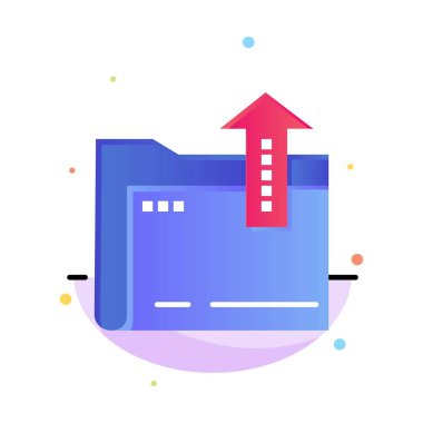 Klasör, Belge, Dosya, Depolama Soyut Düz Renk Simgesi Templat