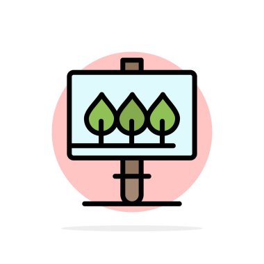 Pano, İşaret, Paskalya Soyut Daire Arka Plan Düz renk Simgesi