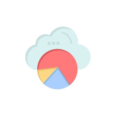 Raporlama, Bulut, Veri Bilimi, Bulut Bilimi Düz Renk Simgesi. 