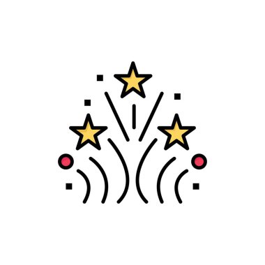 Yangın, Firework, Aşk, Düğün Düz Renk Simgesi. Vektör simgesi bann