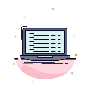 Api, uygulama, kodlama, geliştirici, dizüstü Bilgisayar Düz Renk Simge Vektör