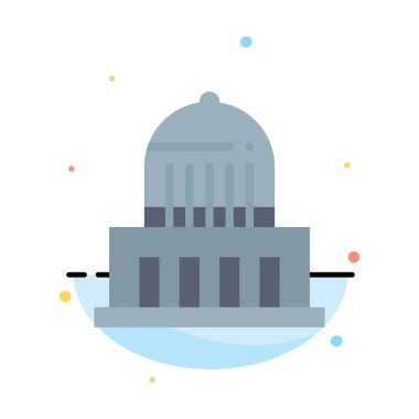 Bina, Şehir, Simgesel Yapı, Abd Soyut Düz Renk Simgesi Şablonu