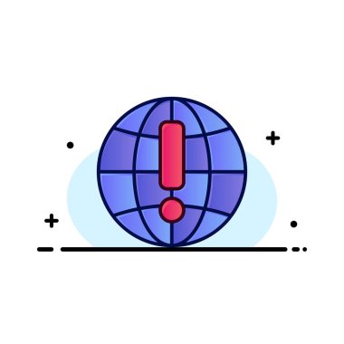 Küre, Internet, Tarayıcı, Dünya İş Düz Hat Dolu Simge 