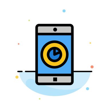 Uygulama, mobil, mobil uygulama, zaman soyut düz Colo