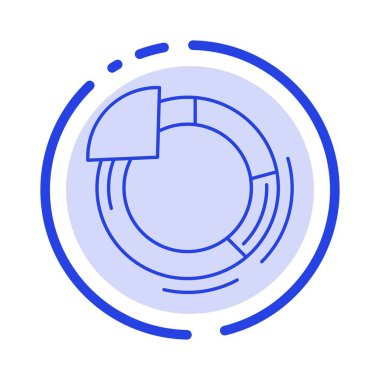 Grafik, Daire, Pasta, Grafik Mavi Noktalı Çizgi Simgesi