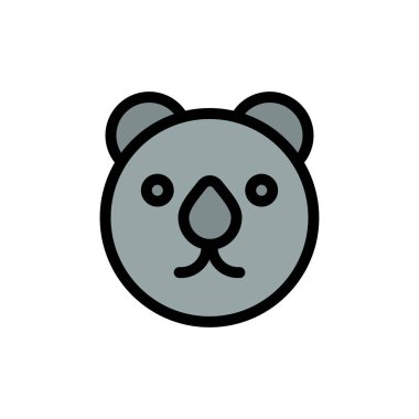 Ayı, baş, Predator Düz Renk Simgesi. Vektör simgesi afiş Templa