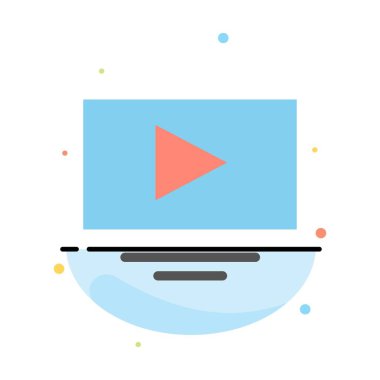 Video, Play, YouTube soyut düz renk simge şablonu