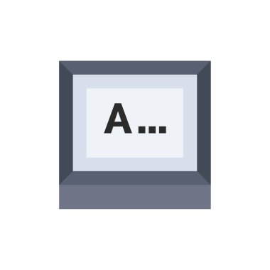 ekran, yazma, metin, monitör düz renk simgesi. Vektör simgesi bann