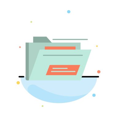 Klasör, Dosya, Zip, Rar, Soyut Düz Renk Simgesi Şablonu