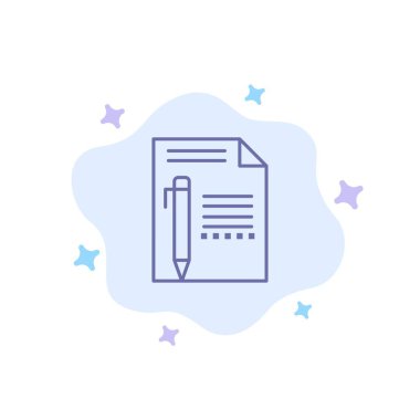 Belge, Edit, Sayfa, Kağıt, Kalem, Soyut Mavi Simge Yaz