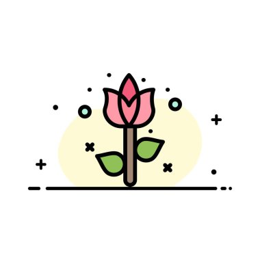 Dekorasyon, Paskalya, Çiçek, Bitki İş Düz Hat Dolu Ico