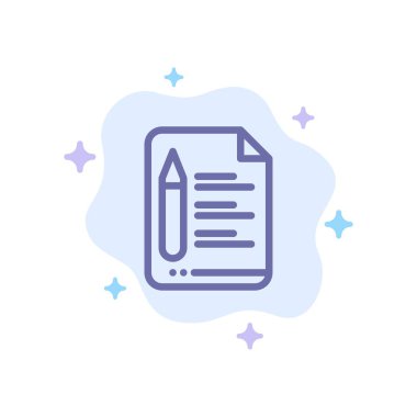 Dosya, Metin, Eğitim, Soyut Bulut Backgr Kalem Mavi Simge