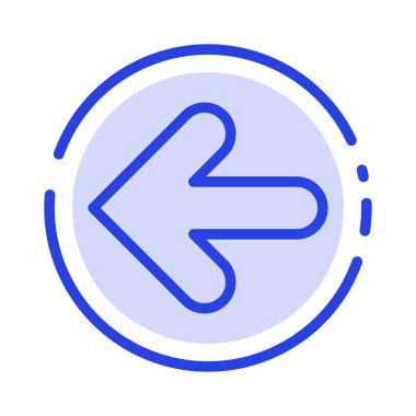 Ok, Oklar, Geri, Geri Mavi Noktalı Çizgi Simgesi