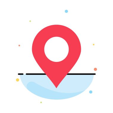 Harita, Konum, Pin, Dünya Soyut Düz Renk Simgesi Şablonu