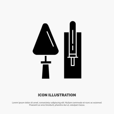 Trowel, Brickwork, Construction, Masonry, Tool solid Glyph Icon vector