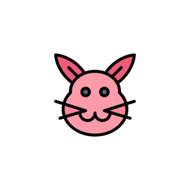 Bunny, Bunny, Paskalya, Tavşan İş Logo Şablonu. Düz Renk