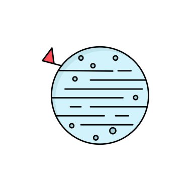 ay, gezegen, uzay, squarico, dünya Düz Renk Simge Vektör