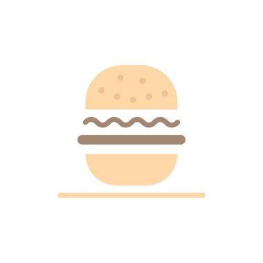 Burger, Eat, Amerikan, Abd Düz Renk Simgesi. Vektör simgesi afiş 