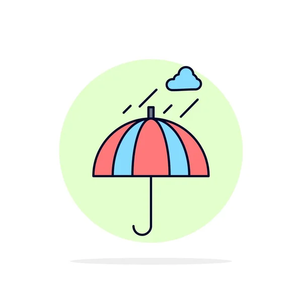 Paraguas, camping, lluvia, seguridad, tiempo Color plano Icono Vector — Vector de stock