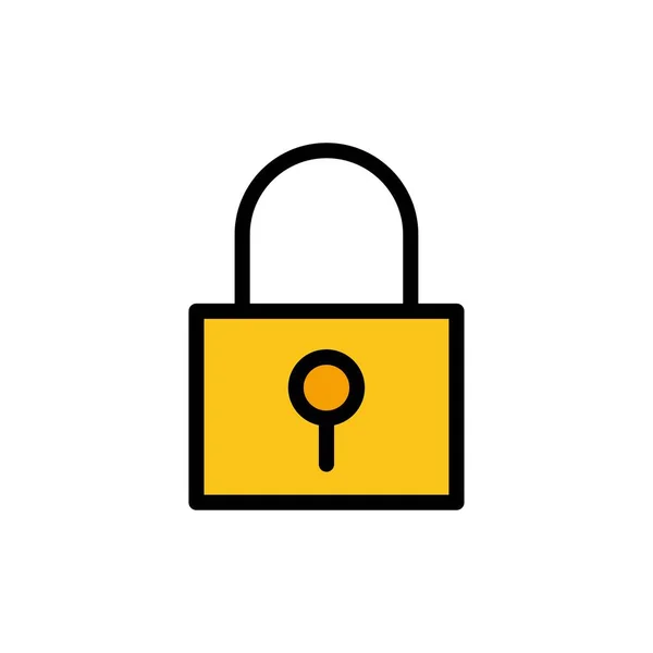 锁定， 密码， 密码锁定， 安全密码平面颜色图标. — 图库矢量图片
