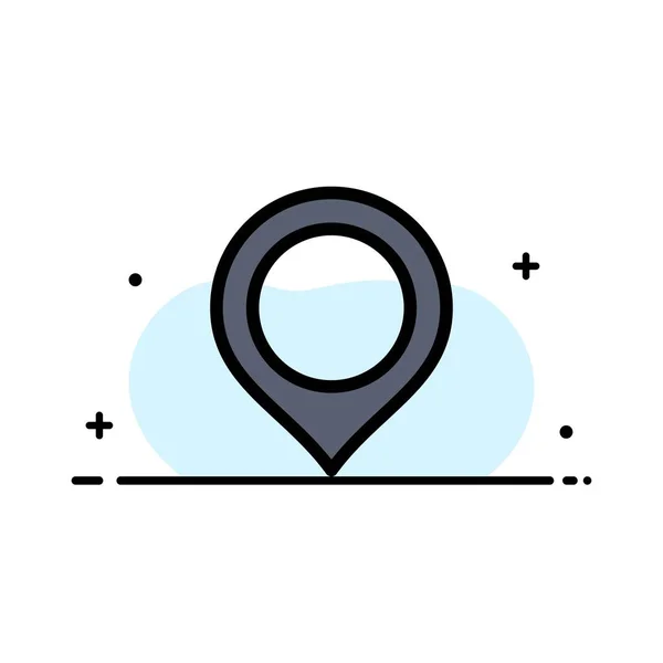 Location, Map, Marker, Mark  Business Flat Line Filled Icon Vect — Stock Vector