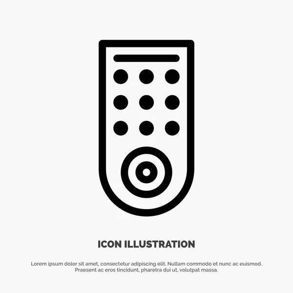 Управление, пульт дистанционного управления, TV Line Icon Vector — стоковый вектор