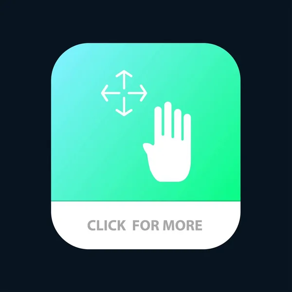 Hand, Hand Cursor, Up, Hold Mobile App Button. Android and IOS G — Stock Vector