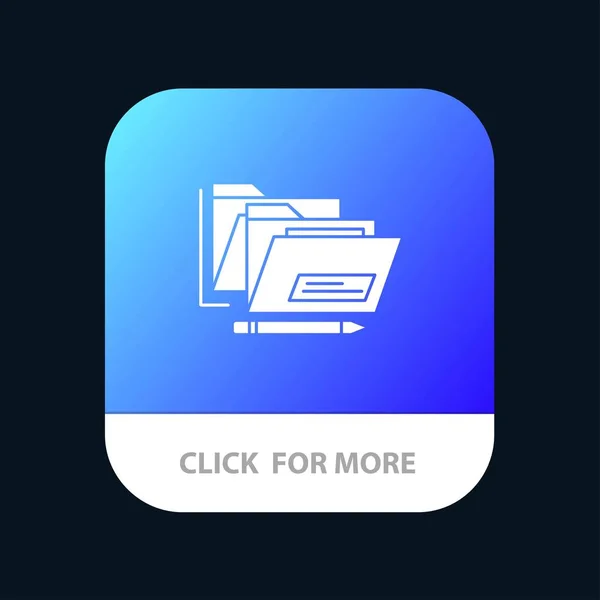 Кнопка File, Folder, Date, Safe Mobile App. Android и IOS Glyp — стоковый вектор