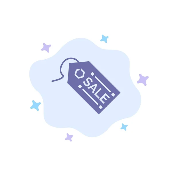 Commerce électronique, Shopping, Tag, Vente icône bleue sur abstrait Cloud Backg — Image vectorielle