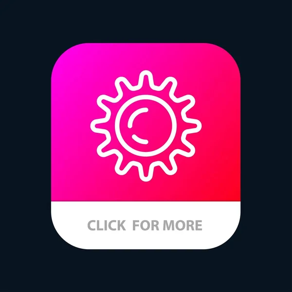 Кнопка "Солнце, день, легкое мобильное приложение". Android и IOS Line Version — стоковый вектор