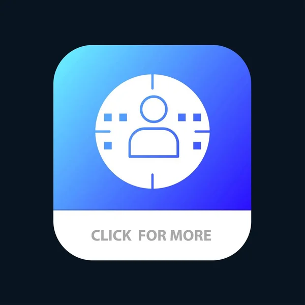 Homem, Perfil, Marketing Mobile App Button. Android e IOS Glyph — Vetor de Stock