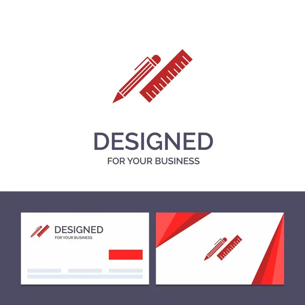 Creative Business Card and Logo template Pen, Desk, Organizer, P — Stock Vector